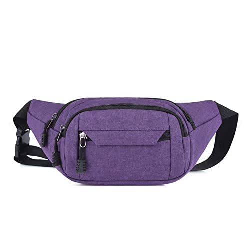 jonam Gürteltasche Männer Brusttasche Frauen Einfache Freizeit Mode Oxford Taille Packungen Damen Taille Taschen Designer Handy Pouch(Color:Purple) von jonam