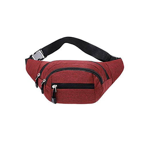 jonam Gürteltasche MännerWaustaschen, Multifunktionale Outdoor Run Brusttaschen, Freizeit Große Kapazität Frauen Oxford Crossbody Bag(Color:Red) von jonam