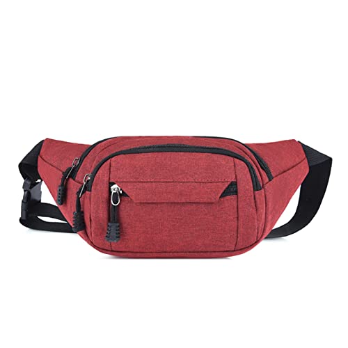 jonam Gürteltasche Men Waist Bag Pack Men Wallet Purse Handbag Phone Belt Bag Pouch Canvas Sports Waterproof Bag Fanny Banana Bag for Women(Color:Red) von jonam