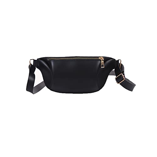 jonam Gürteltasche Mode Frauen Kupplung Taille Tasche Brieftasche Feste Farbe Messenger Bag Damen Pu. Leder-Taille-Tasche(Color:Black) von jonam