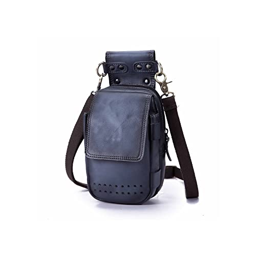 jonam Gürteltasche Mode Leder Reise Kleine Messenger Bag Handytasche Multifunktionale Gürtel Taille Tasche(Color:Blue) von jonam