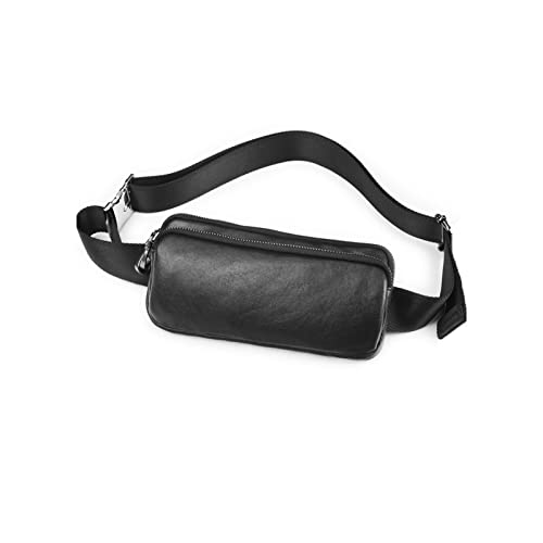jonam Gürteltasche Mode Taille Tasche Herren Leder Brusttasche Handgemachte Messenger Bag Reise Handytasche(Size:A) von jonam