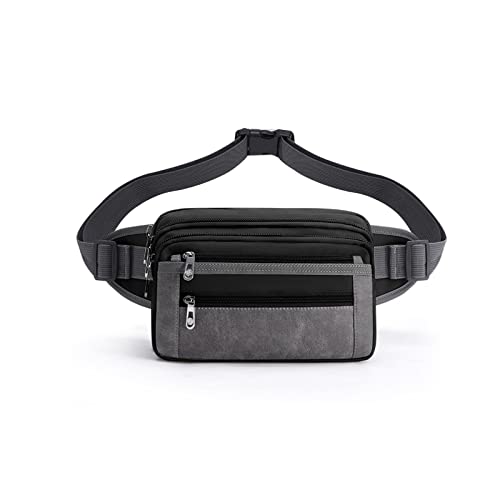 jonam Gürteltasche Mode Trend Herren Taille Tasche Outdoor Freizeit Große Kapazität Taille Tasche Handy Messenger Bag(Color:Black) von jonam