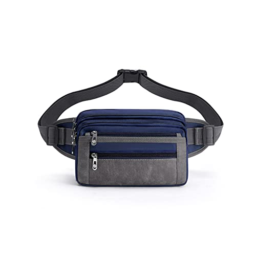 jonam Gürteltasche Mode Trend Herren Taille Tasche Outdoor Freizeit Große Kapazität Taille Tasche Handy Messenger Bag(Color:Blue) von jonam
