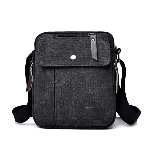 jonam Gürteltasche Multifunktionale Freizeit-Reisetasche, Cross-Canvas-Handtasche, einfarbige Umhängetasche(Color:Black) von jonam