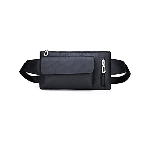 jonam Gürteltasche Multifunktionale Messenger Bag Multifunktionale Messenger Back Mode Casual Leder Brust Taille Tasche Messenger Rucksack(Color:Black) von jonam