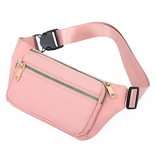 jonam Gürteltasche New Women Waist Bag Zipper Chest Bag Outdoor Sports Crossbody Bag Casual Travel Belt Bag Pocket Money Pouch Bags(Color:Pink) von jonam