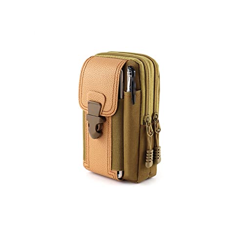 jonam Gürteltasche Outdoor Multifunktionale Leinwand Taille Tasche Handytasche Brieftasche Gürteltasche Münz Taille Tasche(Color:Khaki) von jonam