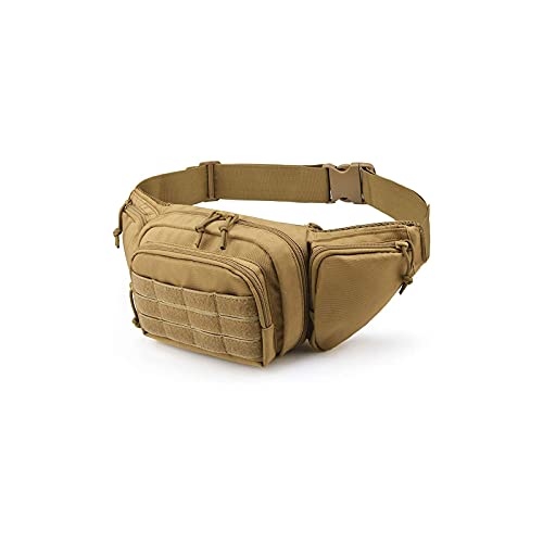 jonam Gürteltasche Tactical Taschen für Männer Multifunktions-Outdoor männlichen Brust Beutel-große Kapazitäts Nylon Herren Fanny-Pack(Color:Khaki) von jonam