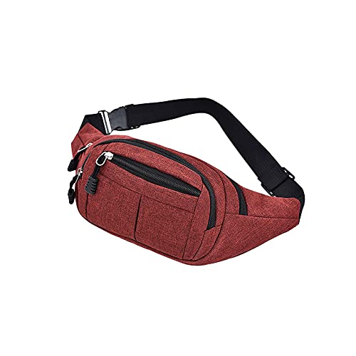 jonam Gürteltasche Taille Tasche für Männer, Oxford Tuch Wasserabweisende Handy Aufbewahrungstasche, sportlicher und lässiger Kreuzkörper-Brusttasche für Frauen(Color:Red) von jonam