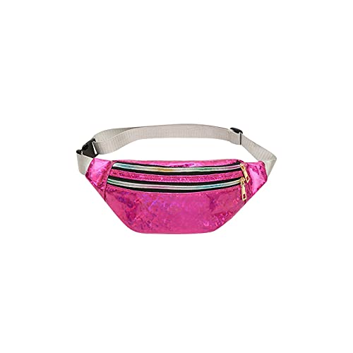 jonam Gürteltasche Taillenpackungen, Taillenpackung für Frauen Fanny Packs Tasche Glänzende Hüfte Mode glänzende Taschen(Color:Pink) von jonam