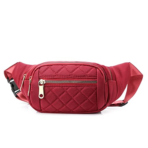 jonam Gürteltasche Waist Bag for Women Female Sports Bum Bag Banana Bag Chest Pocket Casual Small Shoulder Money Pouch Purse(Color:Red) von jonam