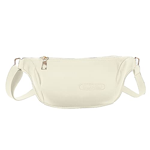 jonam Gürteltasche Women Waist Bag Leather Lady Chest Bags Multifunction Mobile Coin Purse Fashion Travel Pouch(Color:White) von jonam