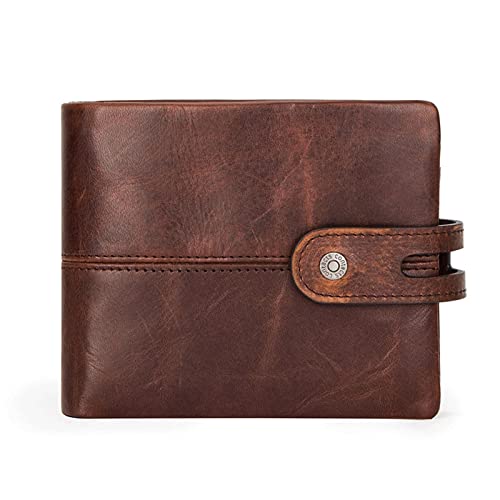 jonam Herren-Geldbörsen Casual Men's Wallet Leather Short Coin Purse Buckle Design Wallet Leather Clutch Wallet for Men(Color:Coffee) von jonam