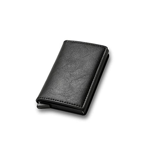 jonam Herren-Geldbörsen Custom Card Holder Black Carbon Fiber Leather Simple Wallet Men Gift Personalize von jonam