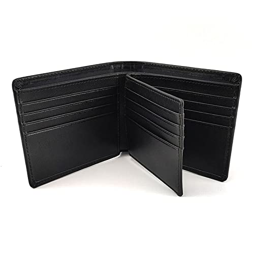 jonam Herren-Geldbörsen Genuine Leather Wallet Men Classic Black Soft Napa Short Purse RFID Blocking Male Credit Card Holders(Color:Black) von jonam
