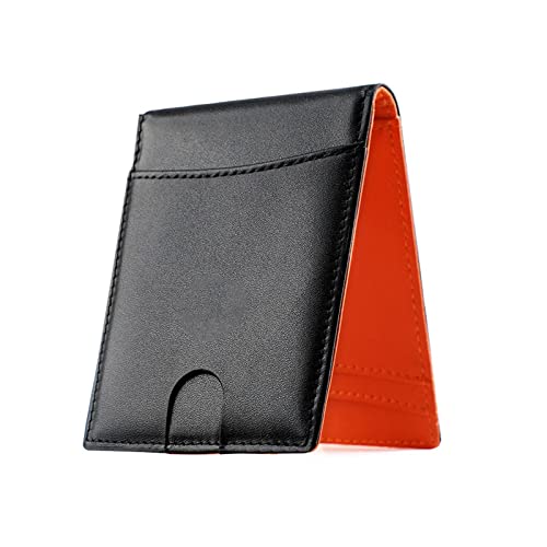 jonam Herren-Geldbörsen Herren ultradünne Brieftasche mit Brieftasche Kreditkarten Beautyclip Herrengeschenk(Color:Orange) von jonam