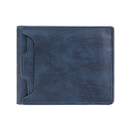 jonam Herren-Geldbörsen Männer Kurze Brieftasche Eisen Rand Jugend Herren Horizontale Brieftasche Trendkarten Pack Geldbörse(Color:Blue) von jonam