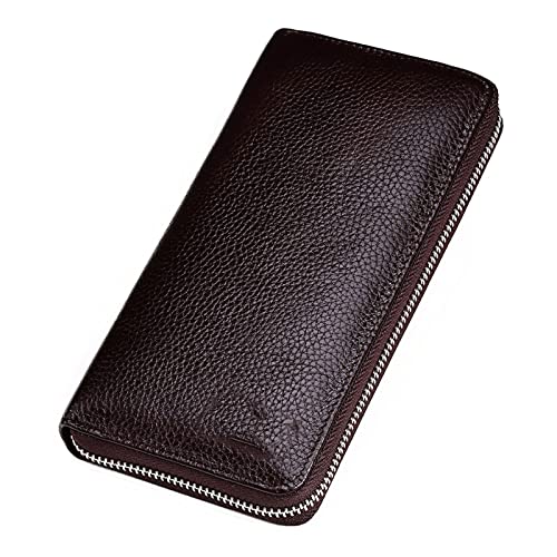 jonam Herren-Geldbörsen Men's Wallet Leather Clutch Bag with Mobile Phone Bag Long Card Wallet Wallet Luxury Brand Men(Color:Coffee) von jonam