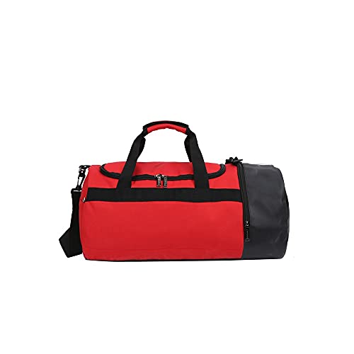 jonam Herrentasche Sport Nylon Barrel Baketball Tasche Reise Tragen Sie auf Gepäck Duffle Bags Organizer One-Shoulder/Crossbody/Handtaschen(Color:Red) von jonam