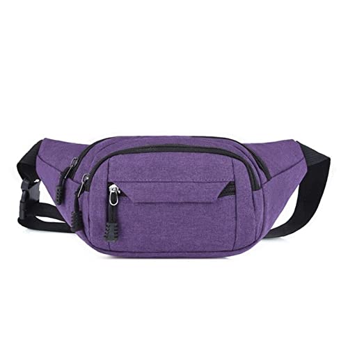 jonam Herrentasche Waist Bag Men and Women Simple Fashion Oxford Cloth Belt Bag Ladies Casual Waist Pack Mobile Phone Bag(Color:Purple) von jonam
