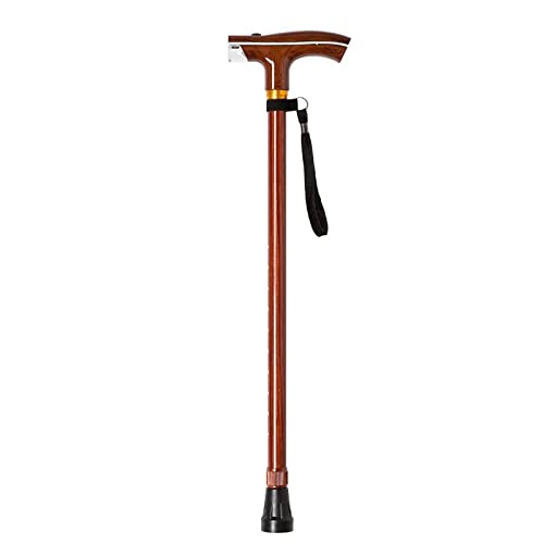 jonam Krücken Man Stick with Lamp Intelligent Wood Color Multifunctional Crutch Scalable Lighting Rod Old Outdoor Walking Stick von jonam