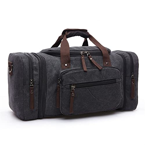 jonam Laptop Tragetasche Canvas Travel Duffle Bag Large Capacity Travel Bag Travel Tote Bag (Color : Black) von jonam