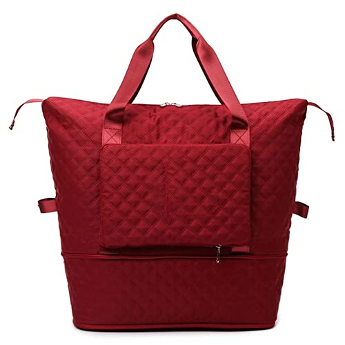 jonam Rucksack für unterwegs Faltbare Reisetaschen wasserdichte Tragetasche Reisegepäcktaschen für Frauen Große Kapazität Multifunktionale Reisetaschen Handtasche(Color:Red) von jonam