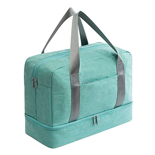 jonam Rucksack für unterwegs Waterproof Travel Bag Large Capacity Double Layer Beach Bag Portable Duffle Bags Packing Cube Bags(Color:Green) von jonam