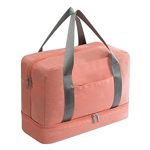 jonam Rucksack für unterwegs Waterproof Travel Bag Large Capacity Double Layer Beach Bag Portable Duffle Bags Packing Cube Bags(Color:Pink) von jonam