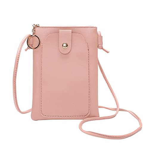 jonam Umhängetasche Women Mini Bag Small Coin Keychain Purses Mini Purse Zipper Thin Handbag (Color : Pink) von jonam