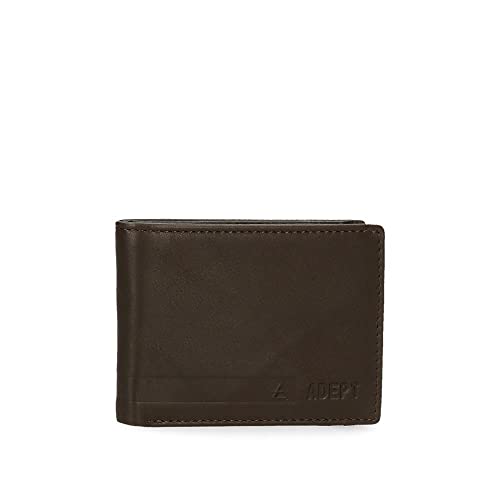 Adept Alan Horizontale Geldbörse mit Geldbörse Braun 11 x 8 x 1 cm Leder, braun, Quertasche mit Geldbörse von joumma bags,s.l.