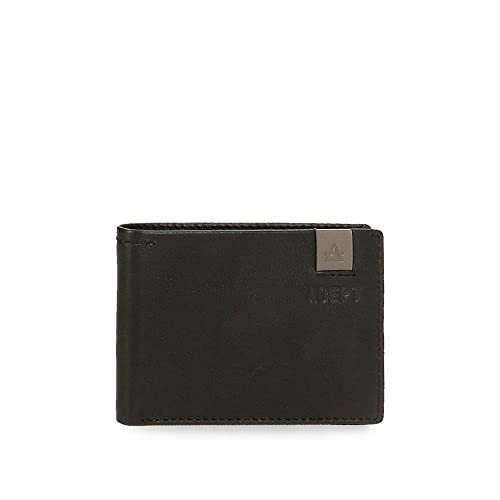 Adept MAX Horizontale Geldbörse mit Geldbörse Schwarz 11,5 x 8 x 1 cm Leder, Schwarz, Quertasche mit Geldbörse von joumma bags,s.l.