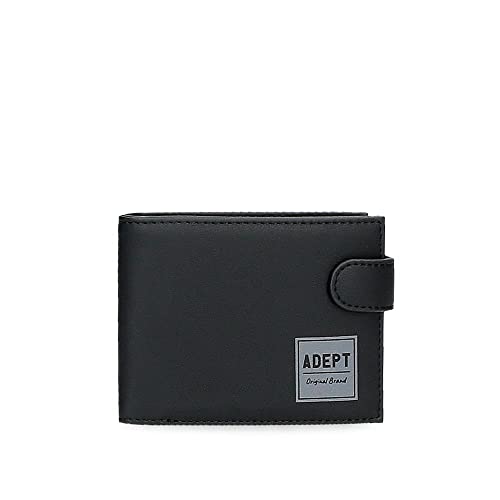 Adept Mark Horizontale Geldbörse mit Klickverschluss schwarz 11 x 8,5 x 1 cm Kunstleder, Schwarz, Quertasche mit Klickverschluss von joumma bags,s.l.