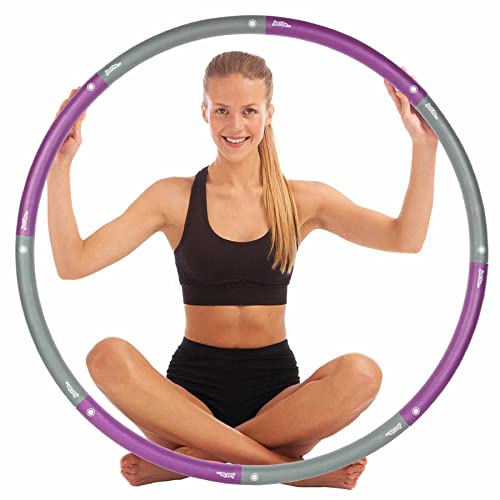 just be... Fitness Hula Hoop Reifen für Erwachsene und Jugendliche. Fitness Hula Hoop mit abnehmbaren Segmenten und unterschiedlichen Gewichten - Lila - 1.4kg von just be...