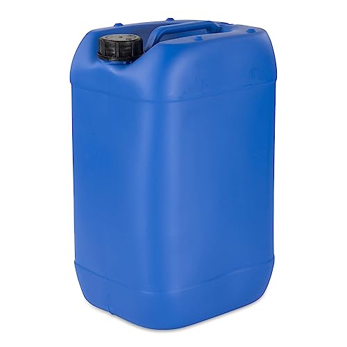 kanister-vertrieb® Wasserkanister Trinkwasserkanister Kanister BPA-frei lebensmittelecht (25 L blau)+ Etiketten von kanister-vertrieb