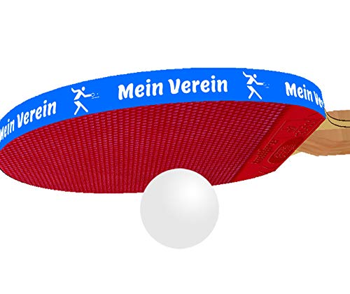 3 STK. Tischtennis Kantenband 10 mm blau mit eigenem Text von kantenbaender.de