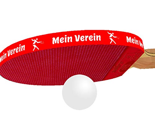 3 STK. Tischtennis Kantenband 10 mm rot mit eigenem Text von kantenbaender.de