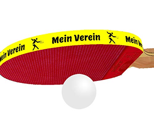 3 STK. Tischtennis Kantenband 15 mm gelb mit eigenem Text von kantenbaender.de