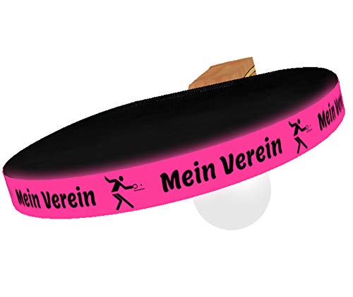 6 STK. Tischtennis Kantenband NEON (gelb, orange, pink oder grün) 12 mm mit eigenem Text von kantenbaender.de