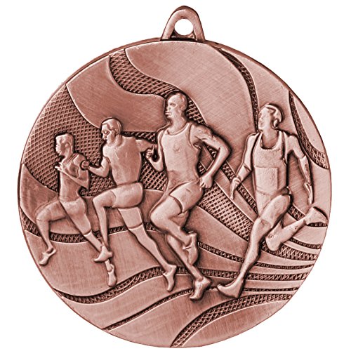 pokalspezialist 10 Stück Medaille Bronze Laufen/Leichtathletik aus Stahl, 50 mm x 3 mm MMC2350 von pokalspezialist