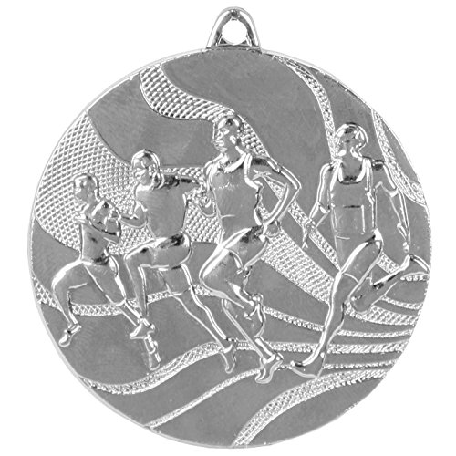 pokalspezialist 10 Stück Medaille Silber Laufen/Leichtathletik aus Stahl, 50 mm x 3 mm MMC2350 von pokalspezialist