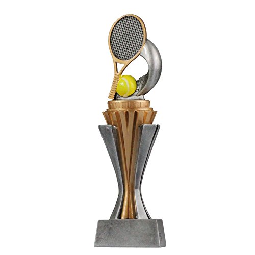 pokalspezialist Pokal Trophäe Tennis mit Gravur ca. 21 cm hoch Größe L von pokalspezialist