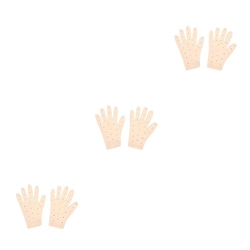kawehiop 3 Satz von Modische Eiskunstlauf Handgelenkhandschuhe, hautfreundliche, atmungsaktive Fäustlinge mit transparenten Strasssteinen, Kristallhandschuhe, Hautfarbe S, Hautfarbe S, 3Satz von kawehiop
