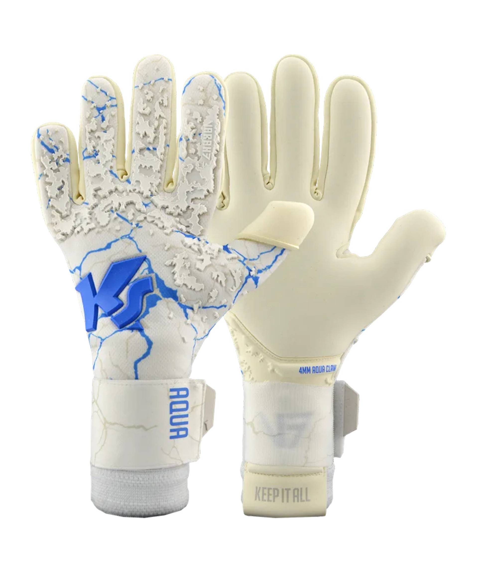 KEEPERsport Varan7 Champ NC Aqua TW-Handschuhe Weiss Blau F416 von keepersport