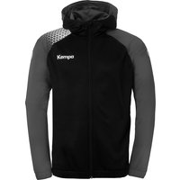 Kempa Ambition 28 Kapuzen-Trainingsjacke Kinder schwarz/anthra 140 von kempa