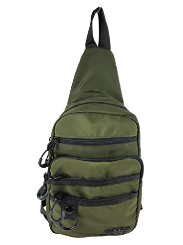 Sling Bag Herren I Kleiner Rucksack mit einem Träger I Brusttasche I Crossover Tasche I Schulterrucksack I 7173 (grün Olive) von kennydoo