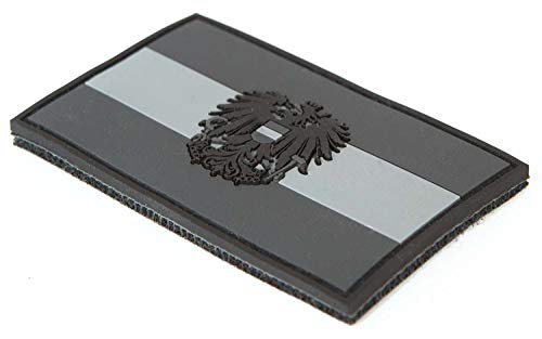 STEINADLER Klettflagge Österreich PVC | Klettflächen Patch als Emblem für Armee, Uniform und Jacke | Flagge mit Österreich-Wappen (schwarz-grau) von kidsnado