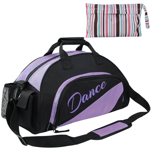 kilofly Ballett-/Tanz-/Sporttasche, Reisetasche, Handgepäcktasche, mit praktischer Tasche, Violett, 18.9 inch, Sport von kilofly