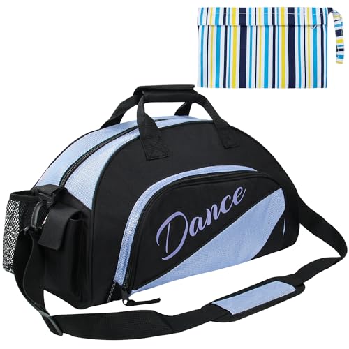 kilofly Ballett-/Tanz-/Sporttasche für Mädchen, mit praktischer Tasche, blau, 18.9 inch von kilofly